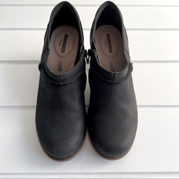 Clarks Women's Sashlin Aleta Ankle Zip Bootie In Black Leather Suede Size 10 NEW - Picture 5 of 14